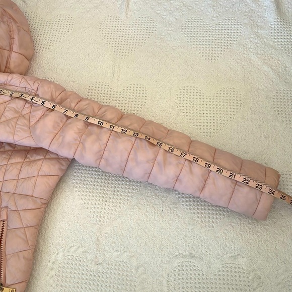 DKNY Sport Puffer Jacket Coat Faux Fur Lined Blush Pink Women’s Size Small - Picture 12 of 12